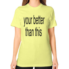 Unisex T-Shirt (on woman) Lemon unorthodoxy