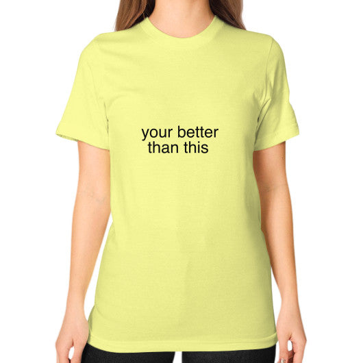 Unisex T-Shirt (on woman) Lemon unorthodoxy