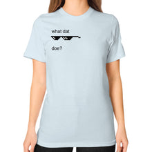 Unisex T-Shirt (on woman) Light blue unorthodoxy