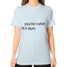 Unisex T-Shirt (on woman) Light blue unorthodoxy
