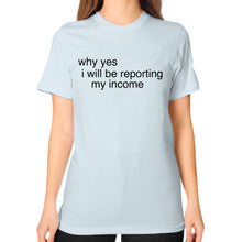 Unisex T-Shirt (on woman) Light blue unorthodoxy