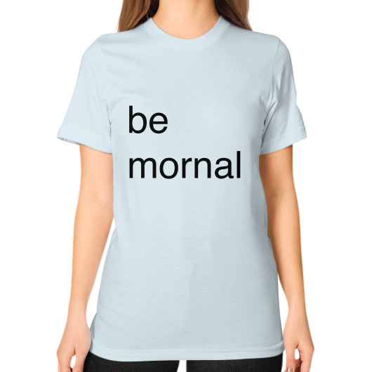 Unisex T-Shirt (on woman) Light blue unorthodoxy