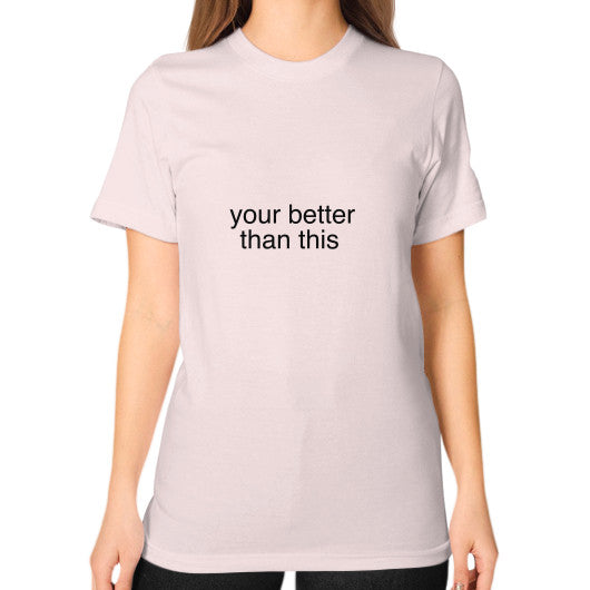 Unisex T-Shirt (on woman) Light pink unorthodoxy