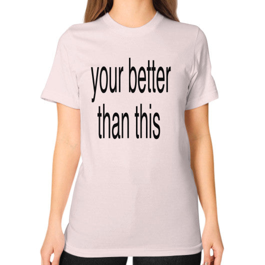 Unisex T-Shirt (on woman) Light pink unorthodoxy
