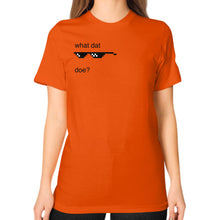 Unisex T-Shirt (on woman) Orange unorthodoxy