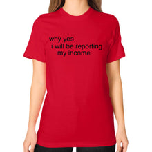 Unisex T-Shirt (on woman) Red unorthodoxy