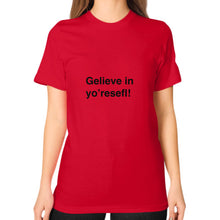Unisex T-Shirt (on woman) Red unorthodoxy