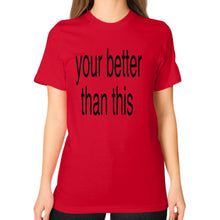 Unisex T-Shirt (on woman) Red unorthodoxy