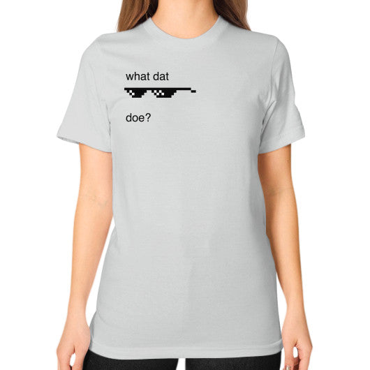 Unisex T-Shirt (on woman) Silver unorthodoxy