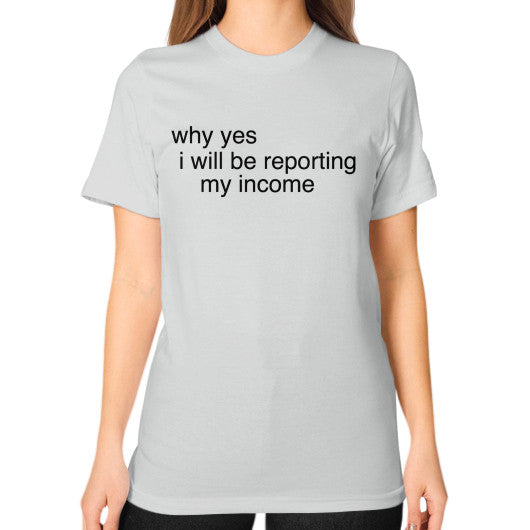 Unisex T-Shirt (on woman) Silver unorthodoxy