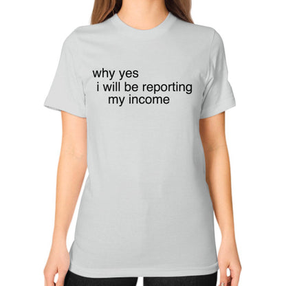 Unisex T-Shirt (on woman) Silver unorthodoxy