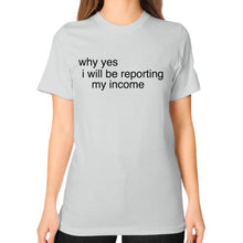 Unisex T-Shirt (on woman) Silver unorthodoxy