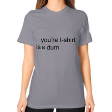 Unisex T-Shirt (on woman) Slate unorthodoxy