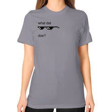Unisex T-Shirt (on woman) Slate unorthodoxy