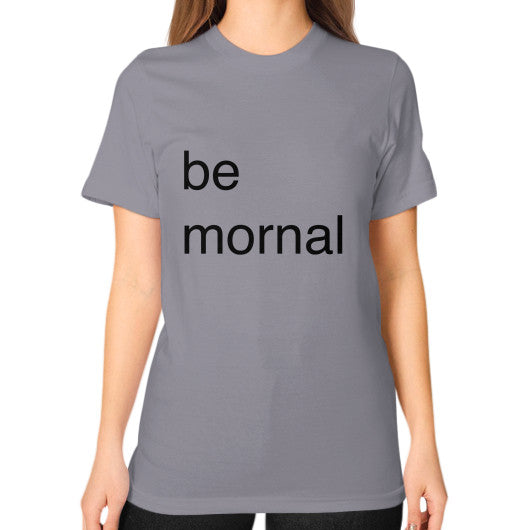 Unisex T-Shirt (on woman) Slate unorthodoxy