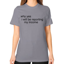 Unisex T-Shirt (on woman) Slate unorthodoxy