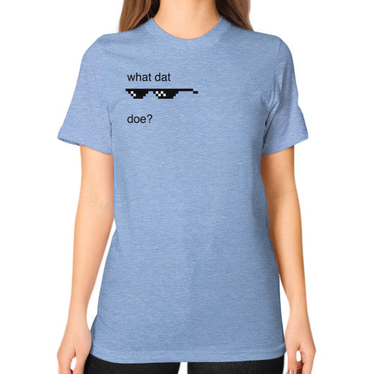Unisex T-Shirt (on woman) Tri-Blend Blue unorthodoxy