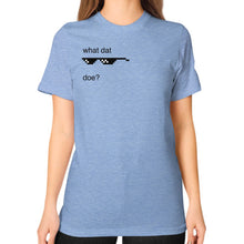 Unisex T-Shirt (on woman) Tri-Blend Blue unorthodoxy
