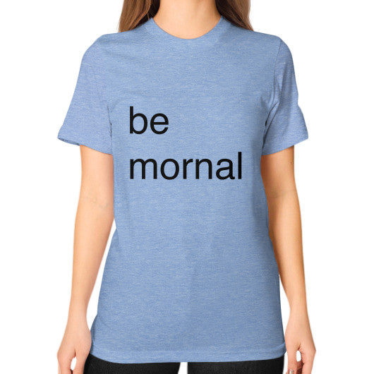 Unisex T-Shirt (on woman) Tri-Blend Blue unorthodoxy