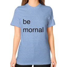 Unisex T-Shirt (on woman) Tri-Blend Blue unorthodoxy
