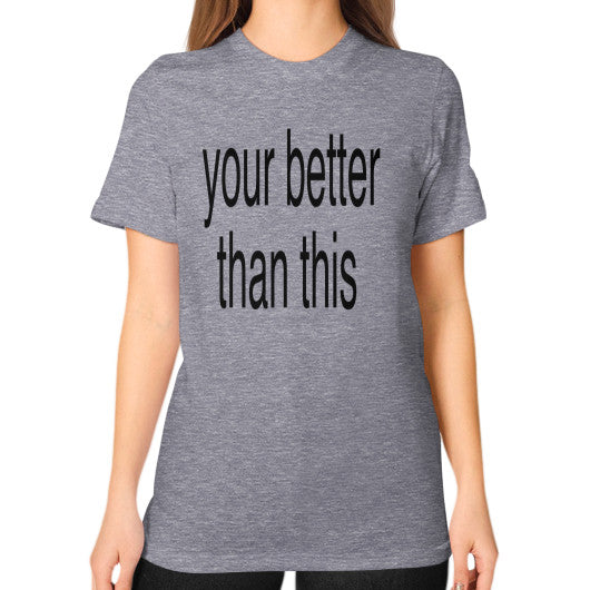 Unisex T-Shirt (on woman) Tri-Blend Grey unorthodoxy