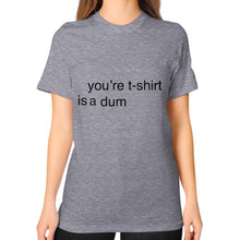 Unisex T-Shirt (on woman) Tri-Blend Grey unorthodoxy