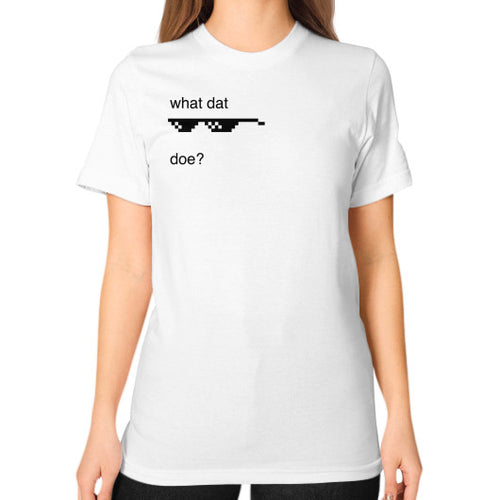 Unisex T-Shirt (on woman) White unorthodoxy