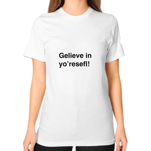Unisex T-Shirt (on woman) White unorthodoxy