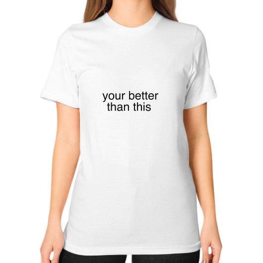 Unisex T-Shirt (on woman) White unorthodoxy