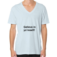 V-Neck (on man) Light blue unorthodoxy