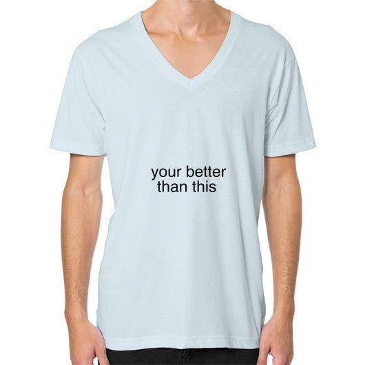 V-Neck (on man) Light blue unorthodoxy