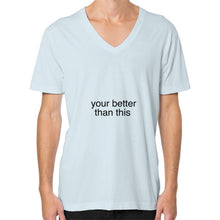 V-Neck (on man) Light blue unorthodoxy