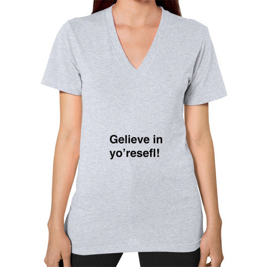 V-Neck (on woman) Heather grey unorthodoxy