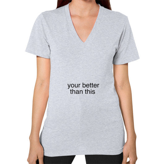 V-Neck (on woman) Heather grey unorthodoxy