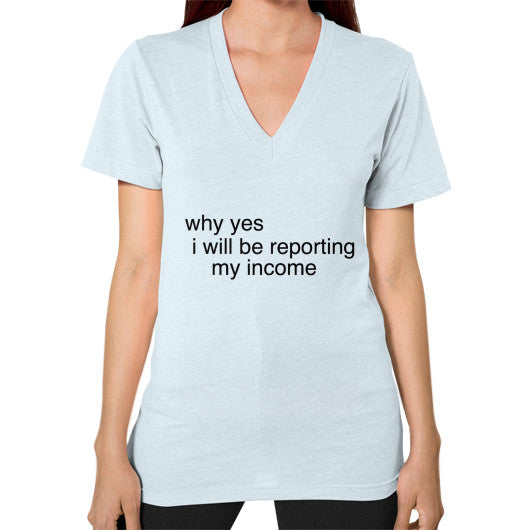 V-Neck (on woman) Light blue unorthodoxy