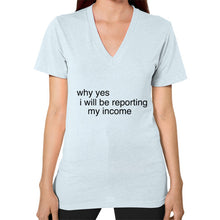 V-Neck (on woman) Light blue unorthodoxy
