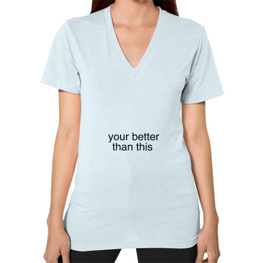 V-Neck (on woman) Light blue unorthodoxy