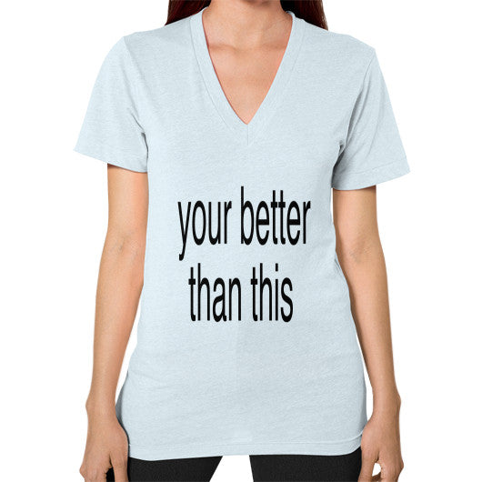 V-Neck (on woman) Light blue unorthodoxy