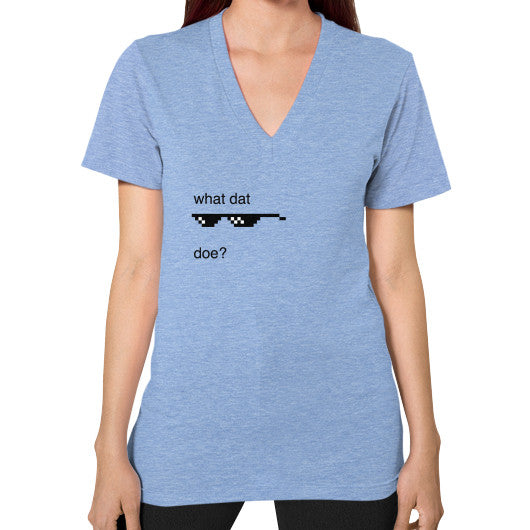 V-Neck (on woman) Tri-Blend Blue unorthodoxy