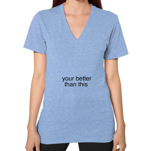 V-Neck (on woman) Tri-Blend Blue unorthodoxy