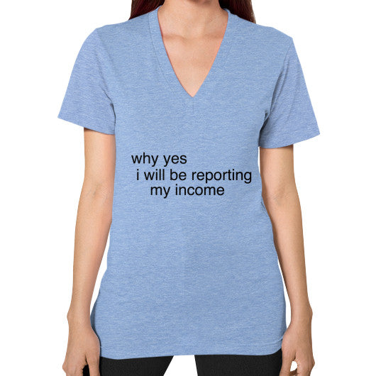 V-Neck (on woman) Tri-Blend Blue unorthodoxy