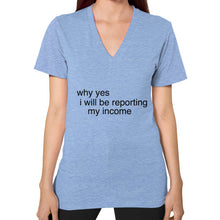 V-Neck (on woman) Tri-Blend Blue unorthodoxy
