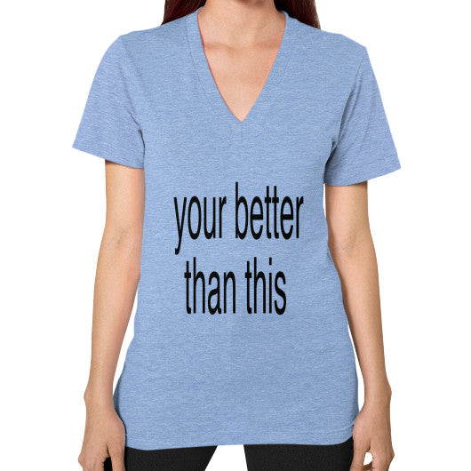 V-Neck (on woman) Tri-Blend Blue unorthodoxy