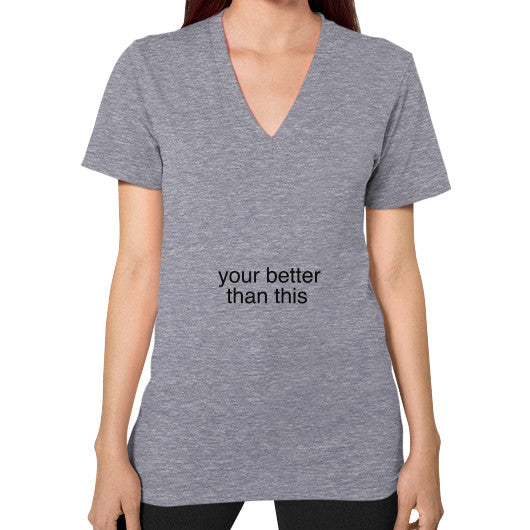 V-Neck (on woman) Tri-Blend Grey unorthodoxy