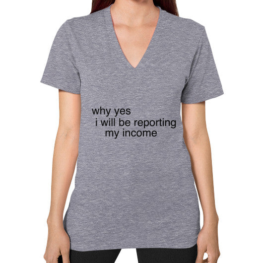 V-Neck (on woman) Tri-Blend Grey unorthodoxy