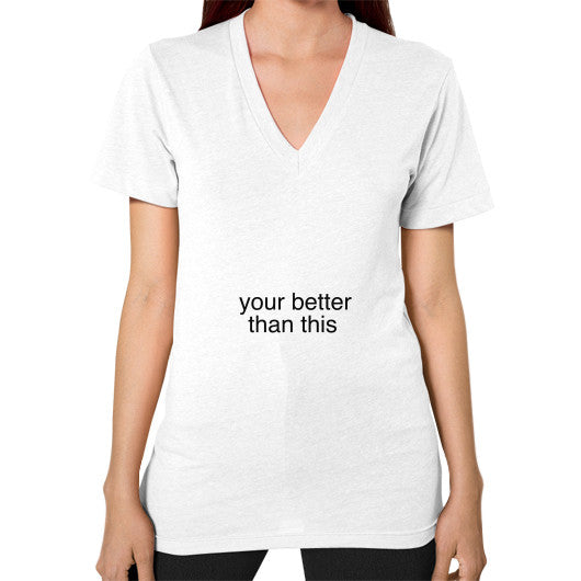 V-Neck (on woman) White unorthodoxy